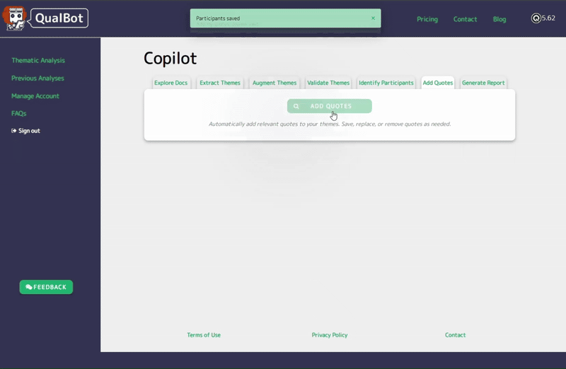 Add Quotes Interface