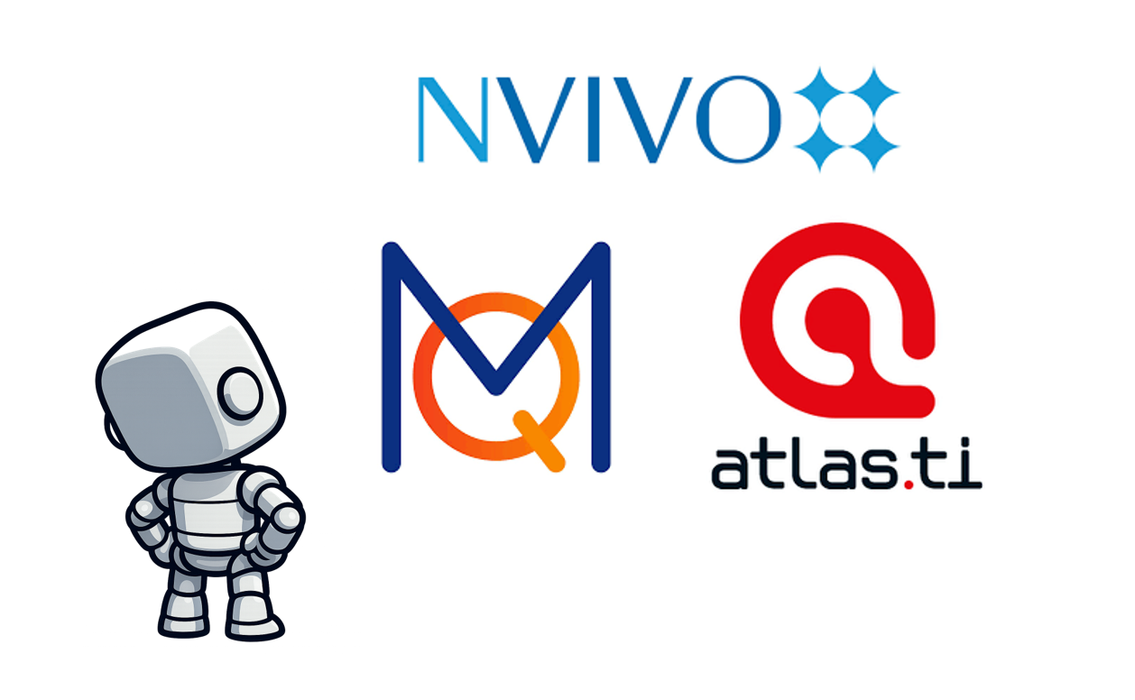 Traditional CAQDAS Tools: NVivo, ATLAS.ti, and MAXQDA logos